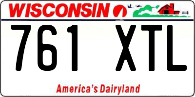 WI license plate 761XTL