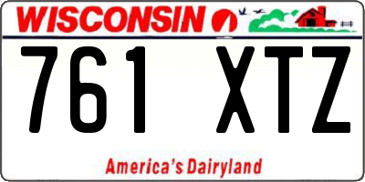 WI license plate 761XTZ