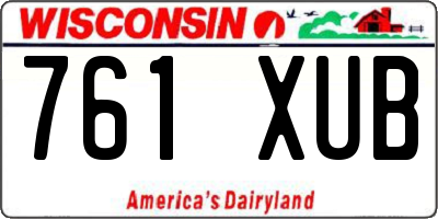 WI license plate 761XUB