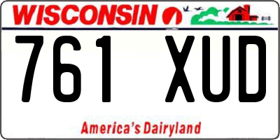 WI license plate 761XUD
