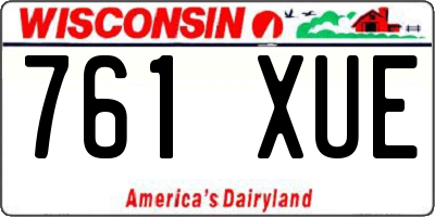 WI license plate 761XUE