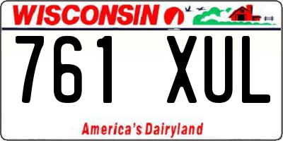 WI license plate 761XUL
