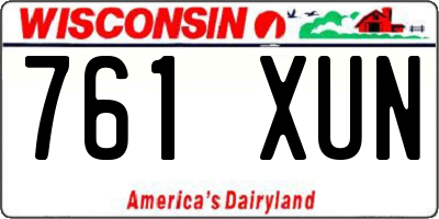 WI license plate 761XUN