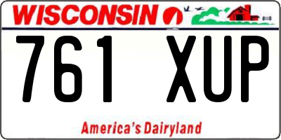 WI license plate 761XUP