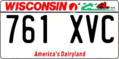 WI license plate 761XVC