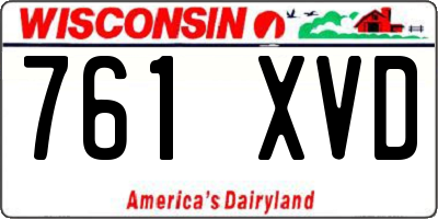 WI license plate 761XVD