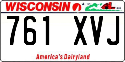 WI license plate 761XVJ
