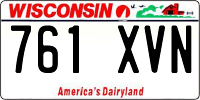 WI license plate 761XVN