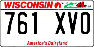 WI license plate 761XVO