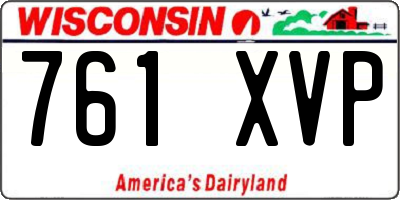 WI license plate 761XVP