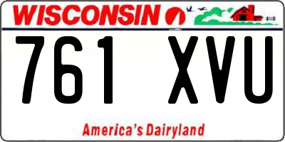 WI license plate 761XVU