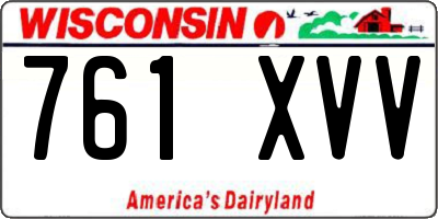 WI license plate 761XVV