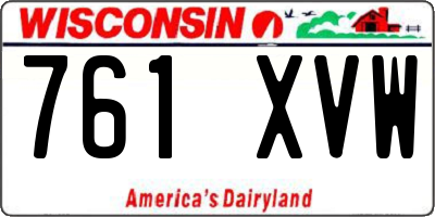 WI license plate 761XVW