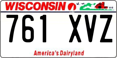WI license plate 761XVZ