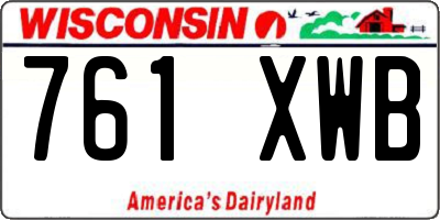 WI license plate 761XWB