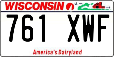 WI license plate 761XWF