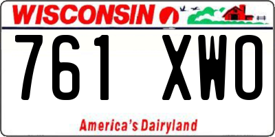 WI license plate 761XWO