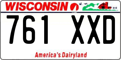 WI license plate 761XXD