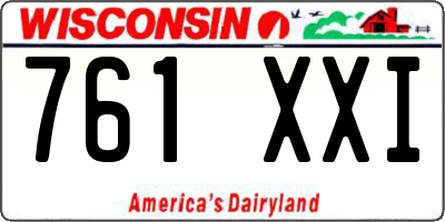 WI license plate 761XXI