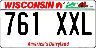 WI license plate 761XXL