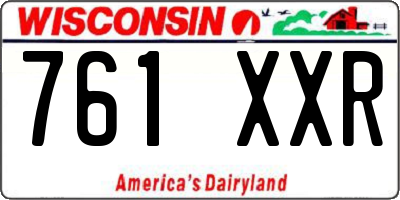WI license plate 761XXR