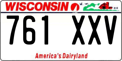 WI license plate 761XXV