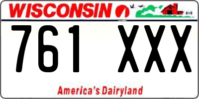 WI license plate 761XXX