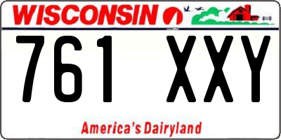 WI license plate 761XXY