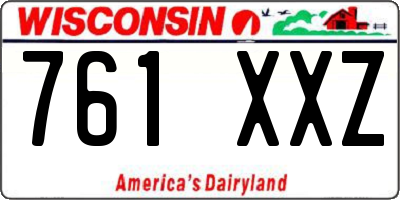 WI license plate 761XXZ