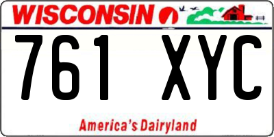 WI license plate 761XYC