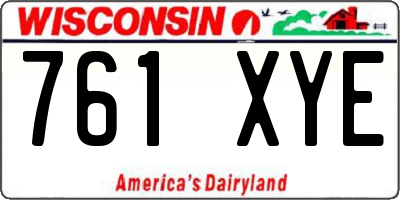 WI license plate 761XYE