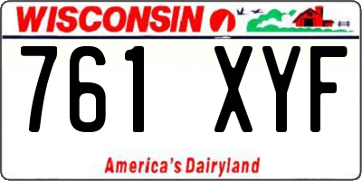 WI license plate 761XYF