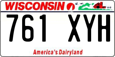 WI license plate 761XYH