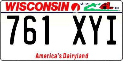 WI license plate 761XYI