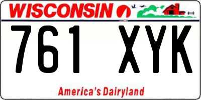 WI license plate 761XYK