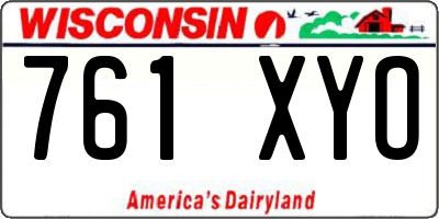 WI license plate 761XYO