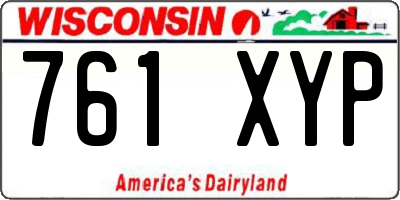 WI license plate 761XYP