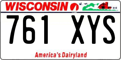 WI license plate 761XYS