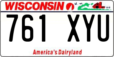WI license plate 761XYU