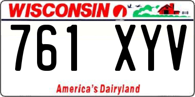 WI license plate 761XYV