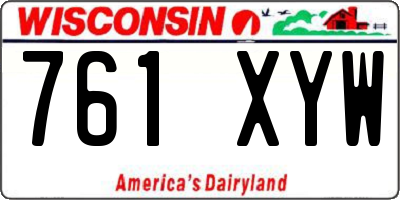 WI license plate 761XYW