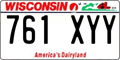 WI license plate 761XYY