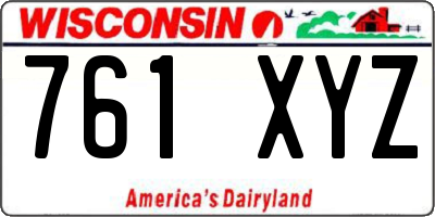 WI license plate 761XYZ