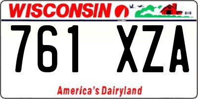 WI license plate 761XZA