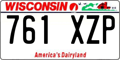 WI license plate 761XZP