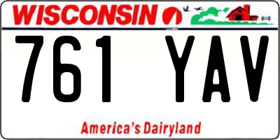 WI license plate 761YAV