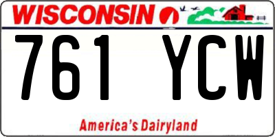 WI license plate 761YCW