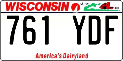 WI license plate 761YDF