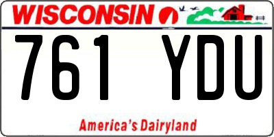WI license plate 761YDU
