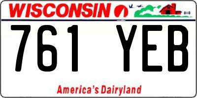 WI license plate 761YEB